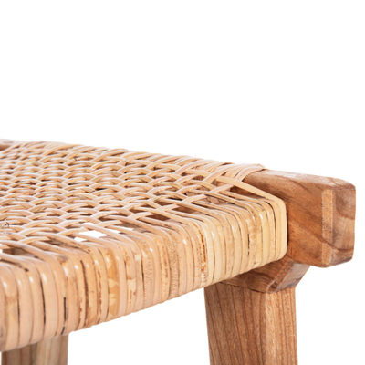 Stol mesatar druri mindi & ulëse rattan 40×35×66 cm (HM9382.11)