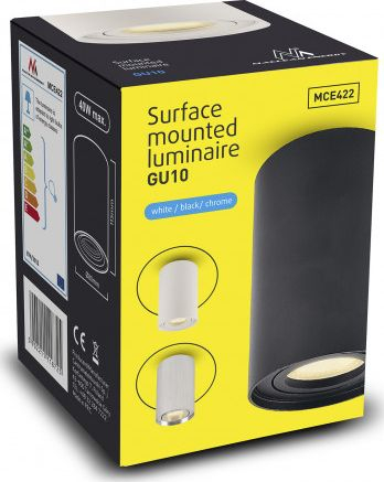 Llambadar tavanor Maclean Spot MCE422 B, GU10, 80x115mm, i zi