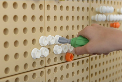 Set veglash lodër Masterkidz Tool Set With Drill, 8 elemente, për panel STEM, shumëngjyrësh