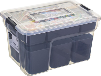 Kuti organizuese 5five Plastic container with lid, 8L, me ndarje, transparente