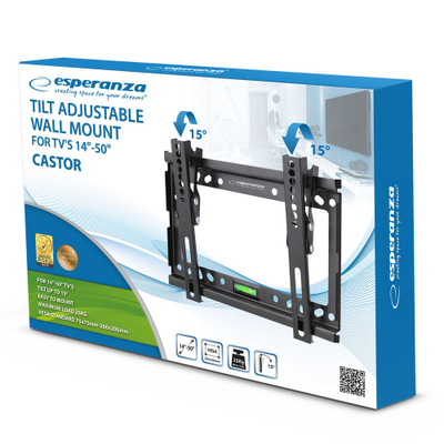 Mbajtëse për TV Esperanza ERW010, 14”-50”, VESA 200x200, e zezë