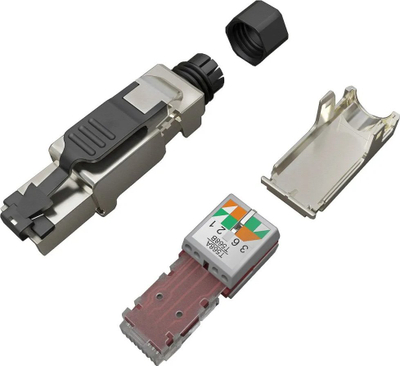 Konektor RJ45 CAT6 STP, universal, vetëprerës, transparent
