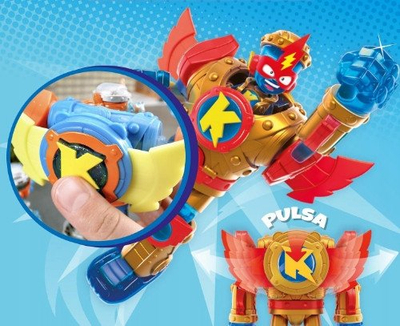 Lodër robot SuperThings Kazoom Power Golden Armor, me krahë fluturues, me figurina, shumëngjyrëshe