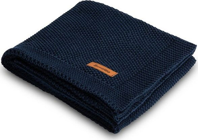 Batanije për bebe Sensillo Knitted Cotton, 80x100 cm, e kaltër e errët