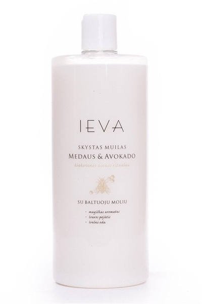 Sapun lëng për duar Ieva Honey Avocado, 1L, me mjaltë edhe avokado