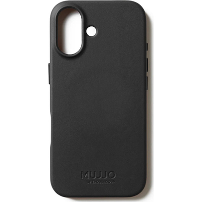 Këllëf lëkure Mujjo Full Leather Case për iPhone 17, mbrojtje e plotë, i zi