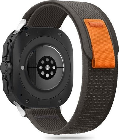 Ремен Tech-Protect Nylon за Samsung Galaxy Watch Ultra 47mm, најлон, метално закопчување, црно портокалов