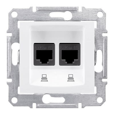 Prizë dyfishe kompjuterike Schneider Electric Sedna RJ45 Cat 5e UTP, krem