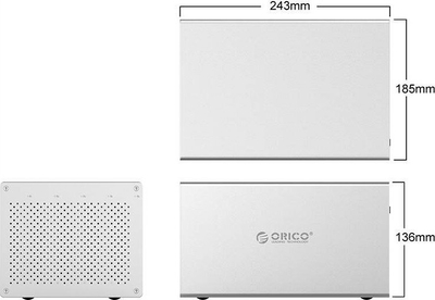 Kuti e jashtme për disk 3.5" Orico WS500RU3, USB 3.0, metal, ngjyrë argjendi