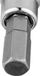 Bit i shkurtër Hex NEO H7, 1/4", 37mm, ngjyrë metali
