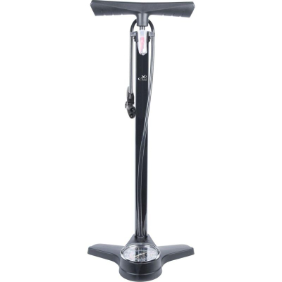 Pompe dyshemeje për biçikletë XQMAX Pro, 160 PSI 11 bar, me manometër, e zezë