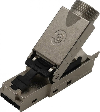 Prizë rrjeti Techly Plug RJ45 Cat8.1 STP, vetë krimpuese, e zezë