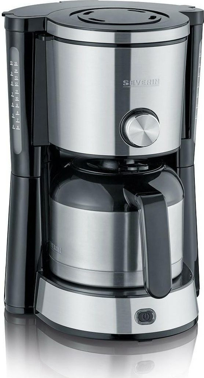 Makinë kafeje me pikatore Severin KA 4845, 1000W, 1.25L, i argjendtë