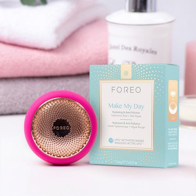 Maskë mbrojtëse/hidratuese për fytyrë Foreo UFO Make My Day (Activated Mask), 7 x 6 g