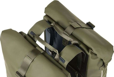 Çanta anësore biçiklete Basil Soho, 41L, Nordlicht LED, jeshile