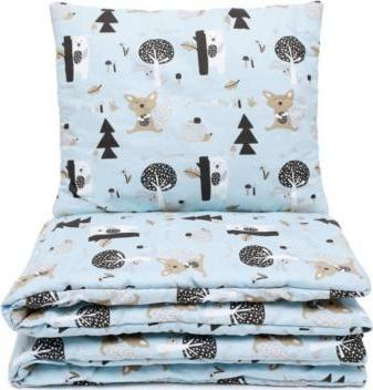 Set shtrati për bebe Pulp Azure Forest, pambuk me mbushje, 60x75 cm, blu e çelët