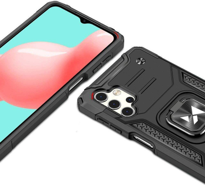 Kllëf telefoni Wozinsky Ring Armor Hybrid për Samsung Galaxy A33 5G, i fortë, me unazë mbajtëse, i zi