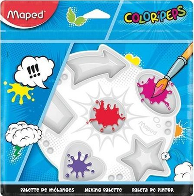 Paletë pikture Maped Color Peps, 6 ngjyra, plastike, e bardhë