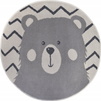 Tapet për kalamajtë HANSE Home Adventures Bear, i rrumbullakët, polipropileni, gri