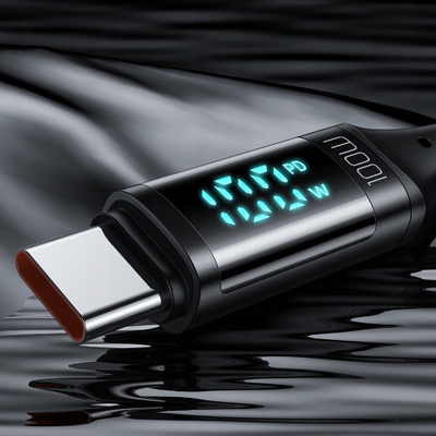 Kabllo karikimi Mcdodo me ekran LED, USB-C në USB-C, 100W PD 5A, e zezë
