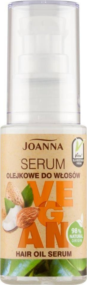 Serum flokësh Joanna Vegan Hair Oil, për kundër tharjes edhe elektricitetit statik, 25 g