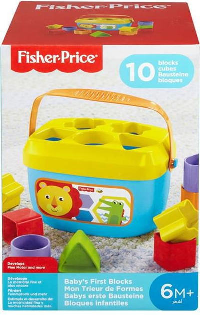 Lodër formash Fisher Price Baby’s First Blocks FFC84, 10 blloqe, për kalamaj të vegjël, me shumë ngjyra