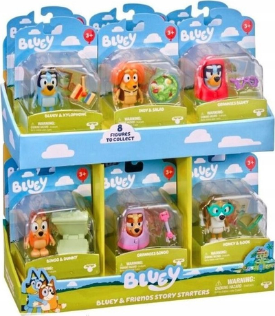 Figurë lodër Bluey Tm Toys Beginning of Play, 1 copë, 6.3 cm, me shumë ngjyra