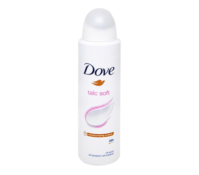 Deodorant Dove Talc Soft 48H, 0% Alcohol, 150 ml