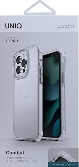 Куќиште за телефон Uniq Combat за iPhone 13 13 Pro, 6.1", проѕирно