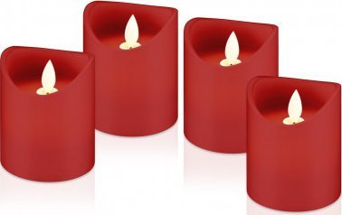 Set qirinjsh LED Goobay, dyll i vërtetë, 4 copë, të kuq