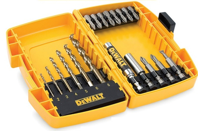 Set sfurqesh dhe bitash DeWALT DT7921B, 19 copë, me kasetë plastike, e verdhë