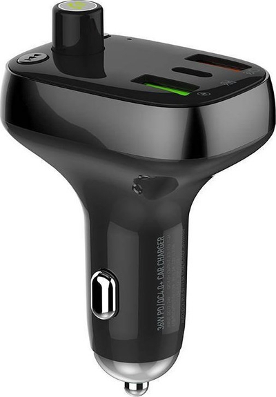 FM предавател за автомобил Ldnio C704Q, блутут 5.0, 2x USB и USB Ц, 36W, црн