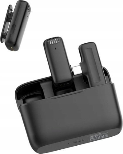 Mikrofon pa tela Ulanzi J12 SB7144, lavalier dyfishtë, USB C, i zi