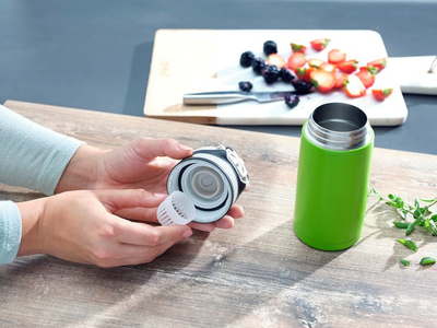 Termos Leifheit Insulated Mug Flip 3249, 350 ml, plastikë dhe inoks, jeshile