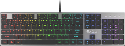 Tastierë Genesis Thor 420 RGB Slim, US, e argjendtë
