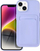Футрола за телефон Card Case за iPhone 14, со џеб за картички, флексибилна, виолетова