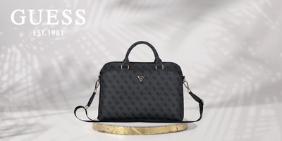 Торба за лаптоп Guess GUCB15P4DPTK, 15\", со џеб со патент, црна