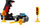 Set lodër makinë off-road Mega Creative Launcher, me lëshues si pistoletë, aksesorë rruge, blu