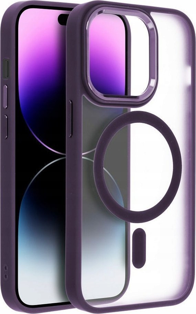Силиконска MagSafe маска за iPhone 16 Pro Max, мат, проѕирна, виолетова