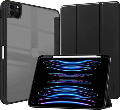 Mbulesë tablet Crong PrimeFolio Case për iPad Pro 11 2022–2021 edhe iPad Air 10.9 4–5 Gen, me qëndrim, me karikim për Apple Pencil, e zezë