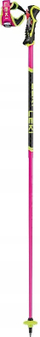 Shtanga skish Leki Venom SL 3D, 125 cm, për slalom gare, neon rozë e zezë e verdhë