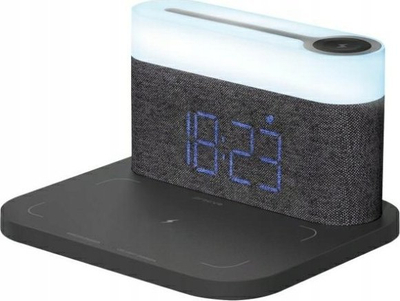 Llambë tavoline Proove 3 në 1, LED 3W, karikim induktiv 15W, gri e errët