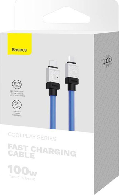 Kabllo USB C në USB C Baseus CoolPlay, 100W, 1m, blu