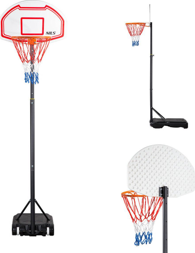 Kosh basketbolli NILS ZDK018, portativ, me lartësi 200-246 cm, i zi