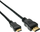 Kabllo HDMI Mini InLine 17454P, 0.5m, Full HD 1080p, e zezë