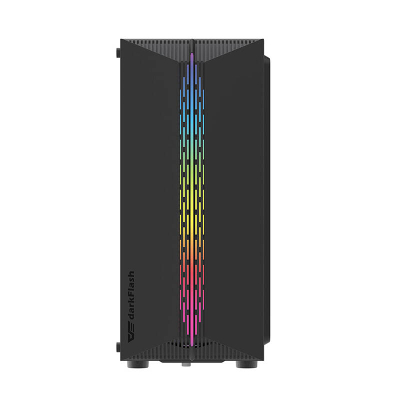Darkflash DK151 Kuti kompjuteri LED (e zezë) + 3 ventilatorë RGB