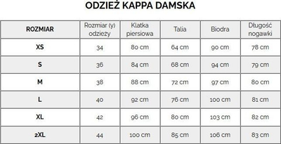 Tuta për femra Kappa Inama (309074 - 19 - 4006), M, të zeza