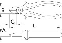 Дијагонална клешта Unior 461/1BI, 160mm, ергономска рачка, сина