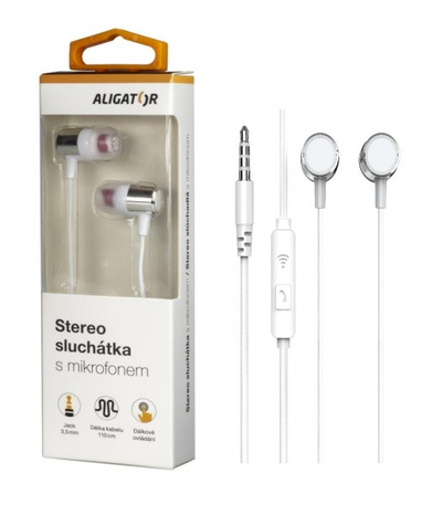 Kufje ALIGATOR AE005SR, Strong Bass, të bardha