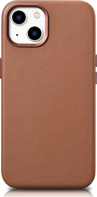 Mbulesë lëkure iCarer Case Leather për iPhone 14, me MagSafe, kafe